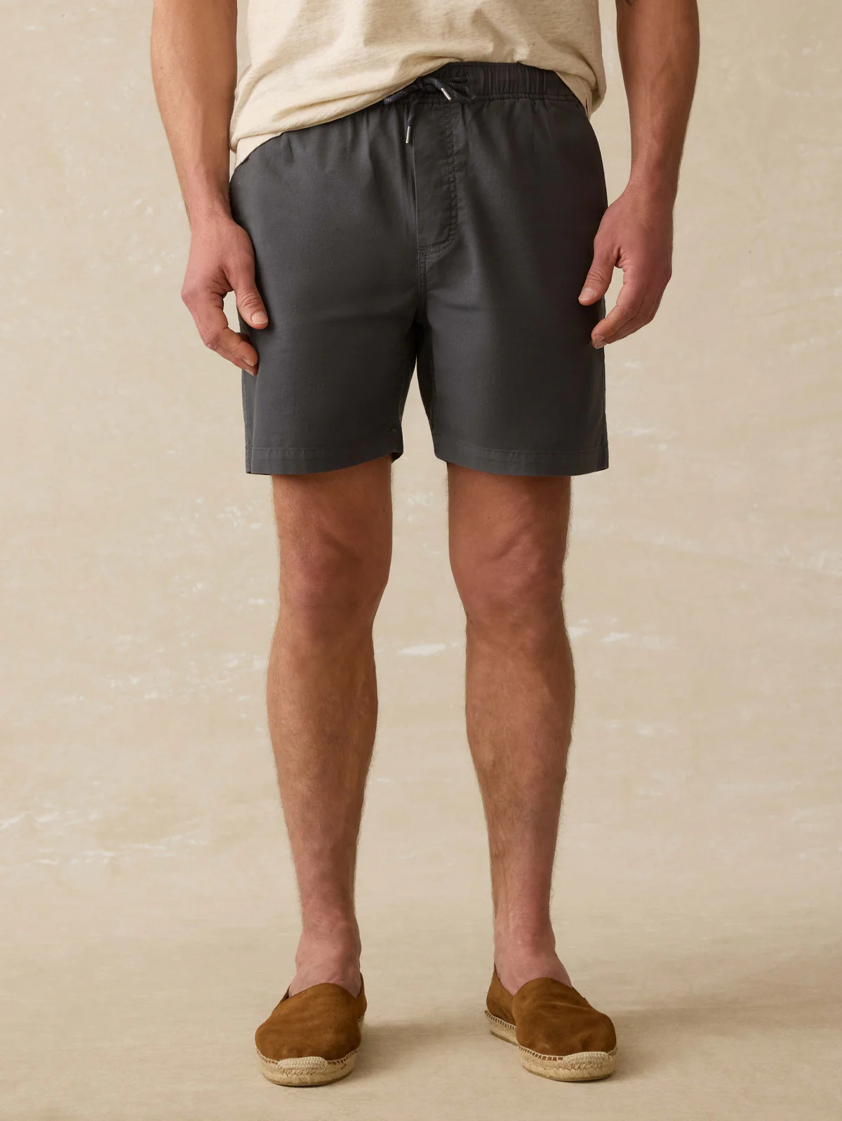 Essential Drawstring Shorts- Graphite Tide
